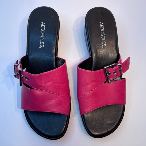 Aerosoles Slip on Sandal Platform Mules Open Toe in Pink Women’s Size 9B - Picture 6 of 12